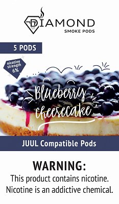 Картриджи для электронных сигарет JUUL - Diamond Blueberry Cheesecake 1.7%, 1,8%, 2% - 5 подов