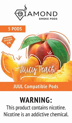 Картриджи для электронных сигарет JUUL - Diamond Juicy Peach 1.7%, 1,8%, 2% - 5 подов