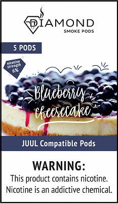 Картриджи для электронных сигарет JUUL - Diamond Blueberry Cheesecake 1.7%, 1,8%, 2% - 5 подов