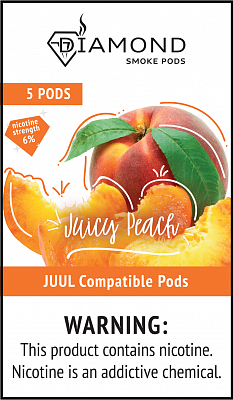 Картриджи для электронных сигарет JUUL - Diamond Juicy Peach 1.7%, 1,8%, 2% - 5 подов