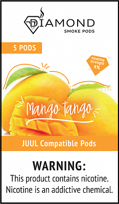 Картриджи для электронных сигарет JUUL - Diamond Mango Tango 1.7%, 1,8%, 2% - 5 подов