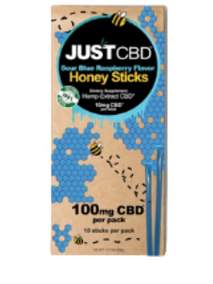 Медовые палочки с CBD (КБД) 100 мг. со вкусом Голубой малины